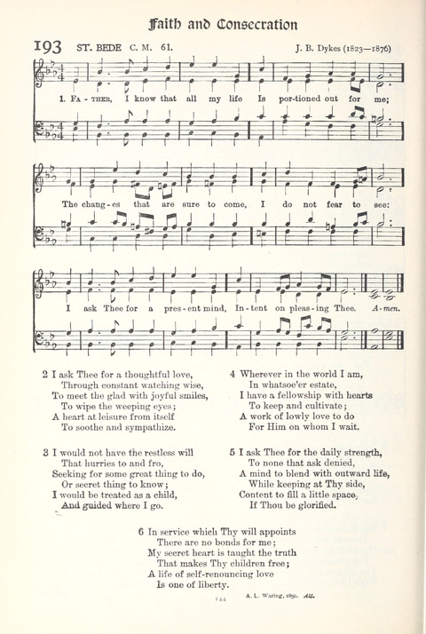 Hymns of Worship and Service: College Edition page 144