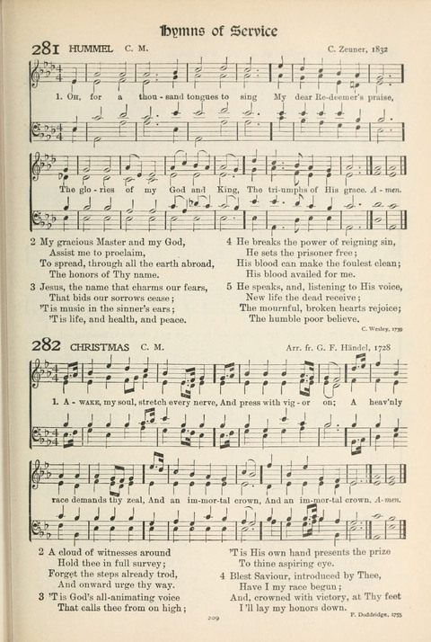 Hymns of Worship and Service: College Edition page 209