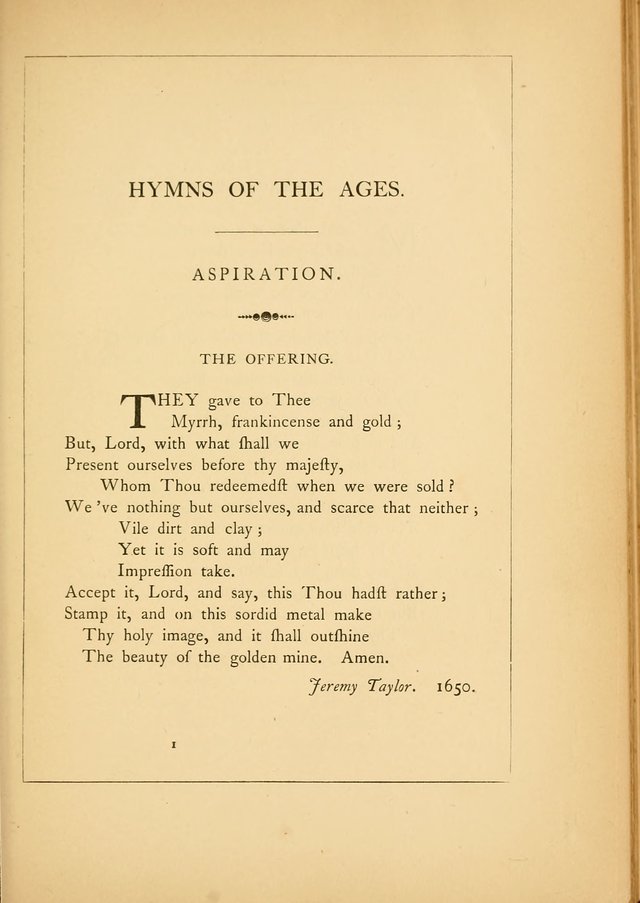 Hymns of the Ages: being selections from Wither, Cranshaw, Southwell, Habington, and other sources (2nd series) page 1