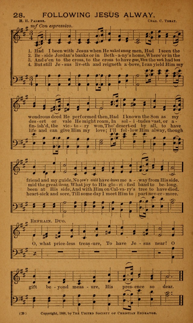 Y.P.S.C.E. Hymns of Christian Endeavor page 20