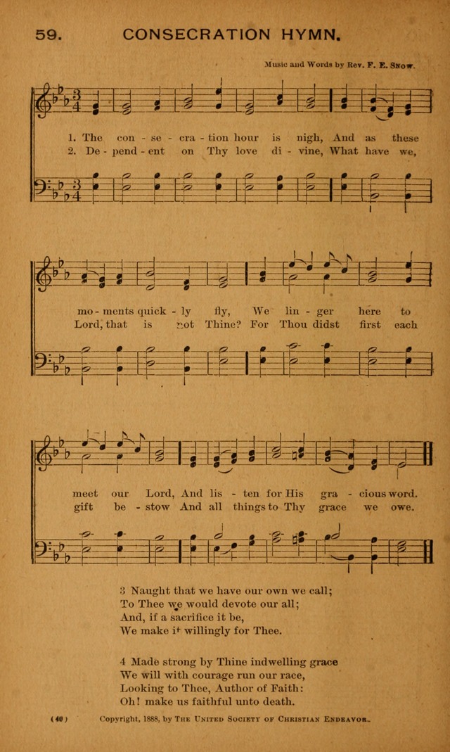 Y.P.S.C.E. Hymns of Christian Endeavor page 40