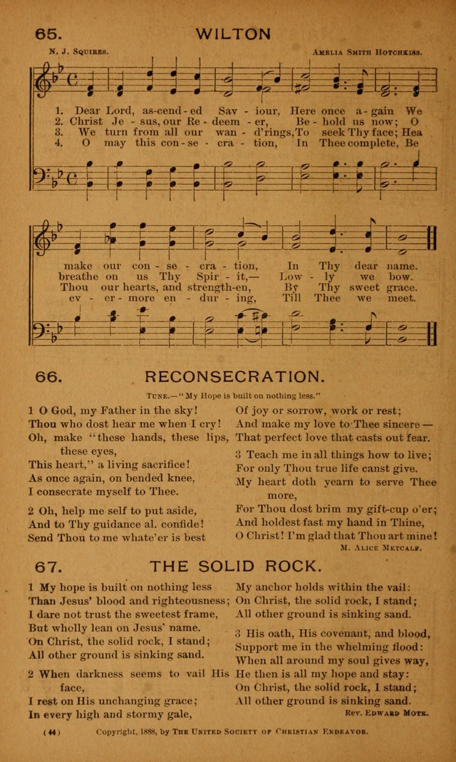 Y.P.S.C.E. Hymns of Christian Endeavor page 44