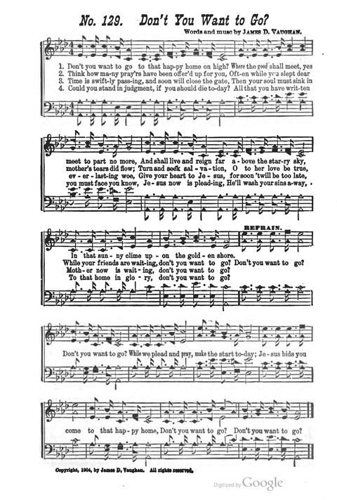 The Harp of Glory: The Best Old Hymns, the Best New Hymns, the cream of song for all religious work and workship (With supplement) page 129