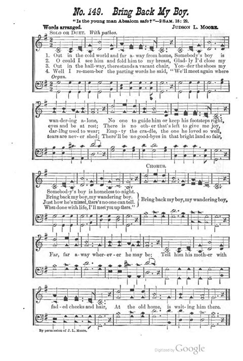 The Harp of Glory: The Best Old Hymns, the Best New Hymns, the cream of song for all religious work and workship (With supplement) page 149