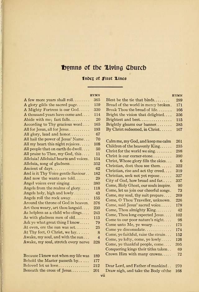 Hymns of the Living Church page xv