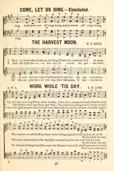 Hours of Singing: a collection of new music for juvenile classes, public schools, seminaries and the home circle page 17