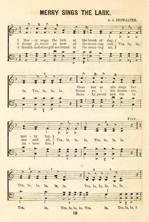 Hours of Singing: a collection of new music for juvenile classes, public schools, seminaries and the home circle page 18