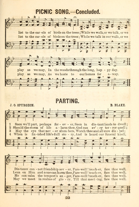 Hours of Singing: a collection of new music for juvenile classes, public schools, seminaries and the home circle page 23