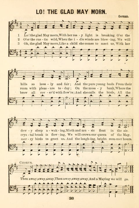 Hours of Singing: a collection of new music for juvenile classes, public schools, seminaries and the home circle page 28