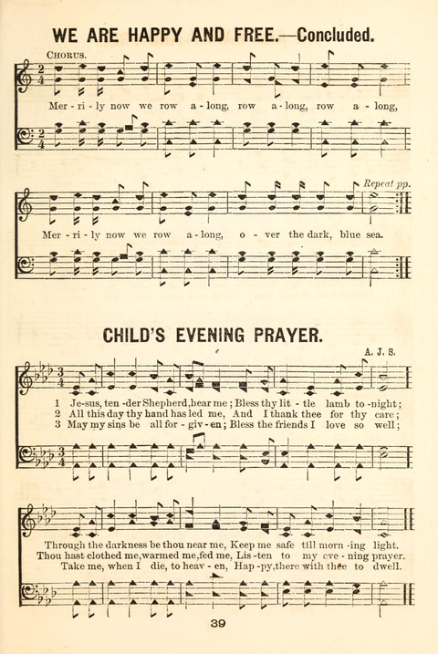 Hours of Singing: a collection of new music for juvenile classes, public schools, seminaries and the home circle page 39