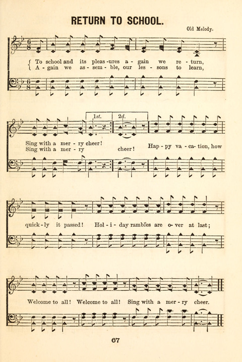 Hours of Singing: a collection of new music for juvenile classes, public schools, seminaries and the home circle page 67