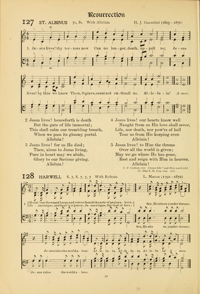 Hymns of Worship and Service page 92