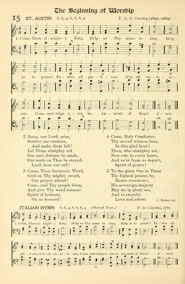 In Excelsis: hymns with tunes for Christian worship page 12