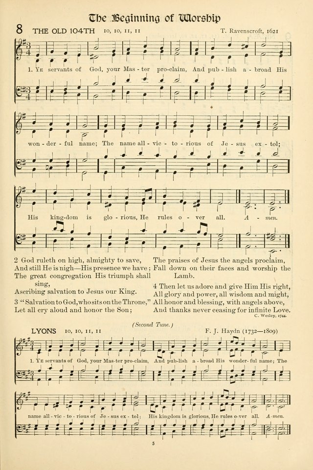 In Excelsis: hymns with tunes for Christian worship page 5