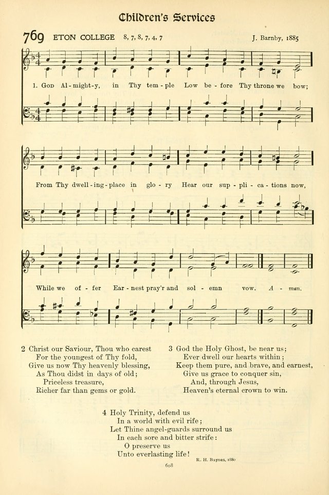 In Excelsis: Hymns with Tunes for Christian Worship. 7th ed. page 618