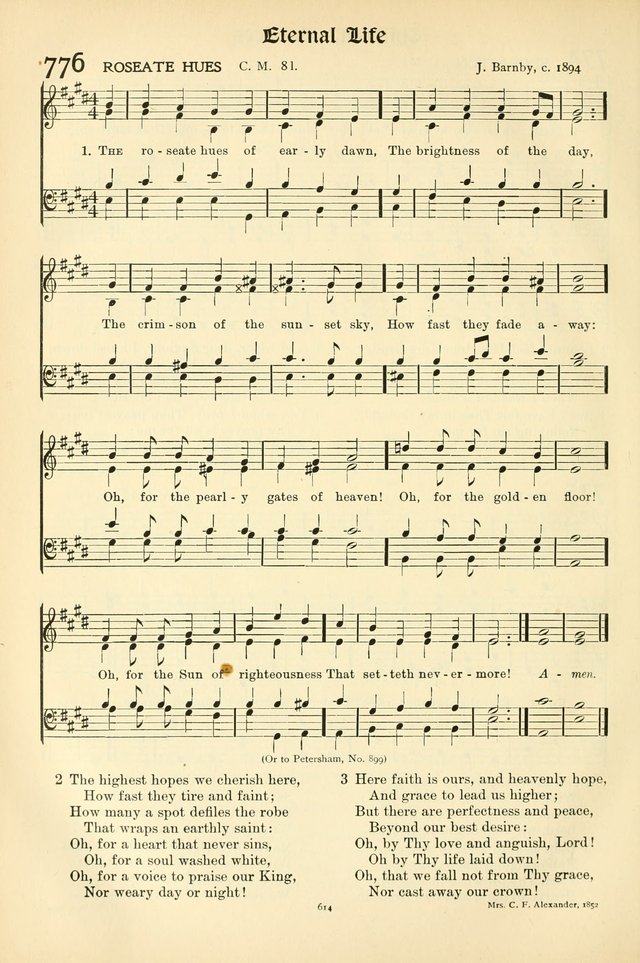 In Excelsis: Hymns with Tunes for Christian Worship. 7th ed. page 624
