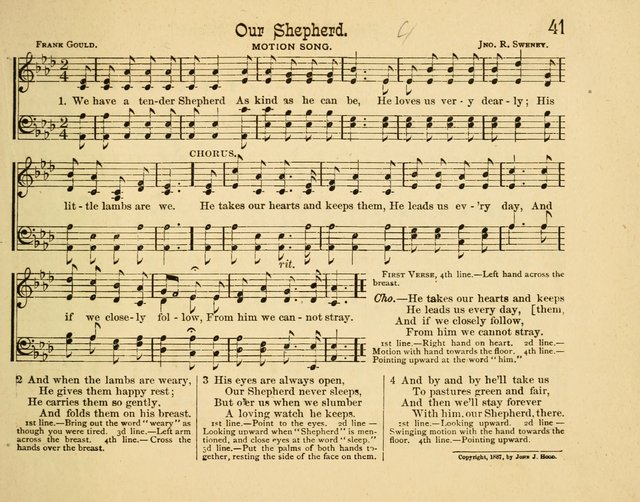 Infant Praises: a collection of sacred songs, hymns, and music, for use in the Sabbath school primary department page 41