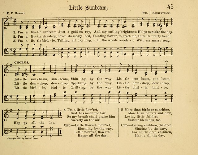 Infant Praises: a collection of sacred songs, hymns, and music, for use in the Sabbath school primary department page 45