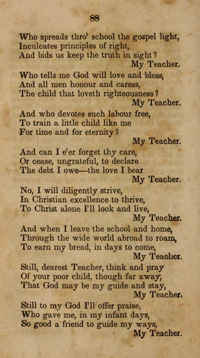 The Infant School and Nursery Hymn Book: being a collection of hymns, original and selected; with an analysis of each, designed to assist mothers and teachers... (3rd ed., rev. and corr.) page 88