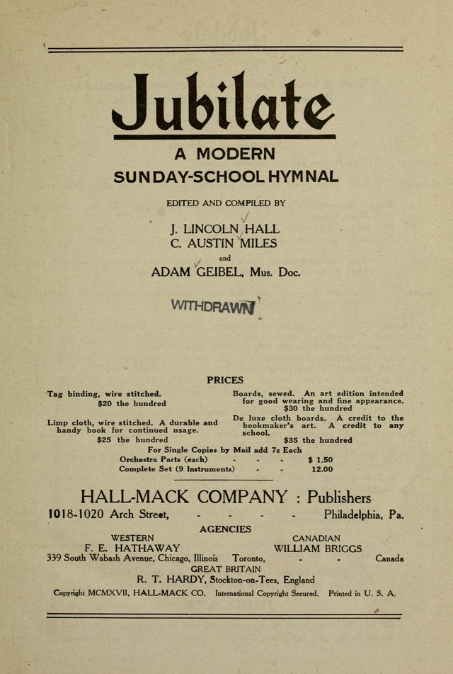 Jubilate : A Modern Sunday-School Hymnal page v