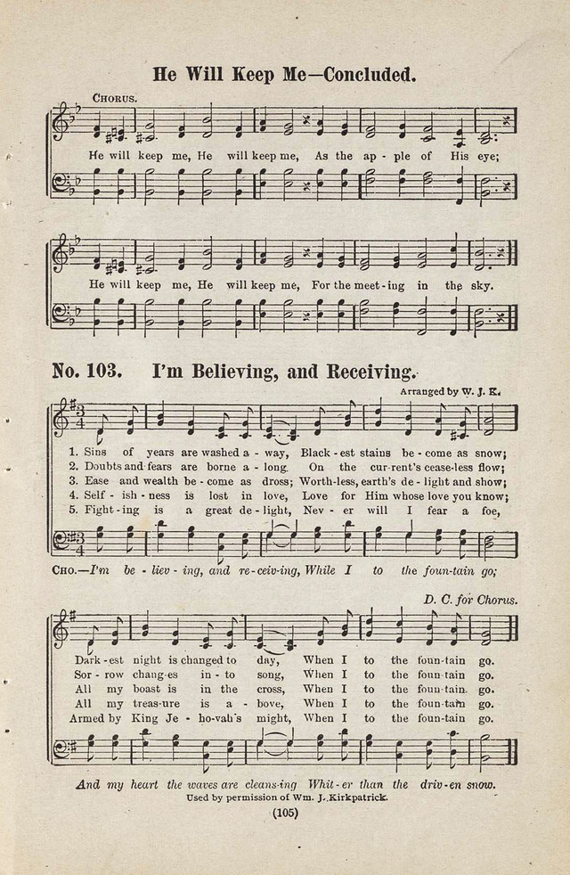 The Joy Bells of Canaan or Burning Bush Songs No. 2 page 103