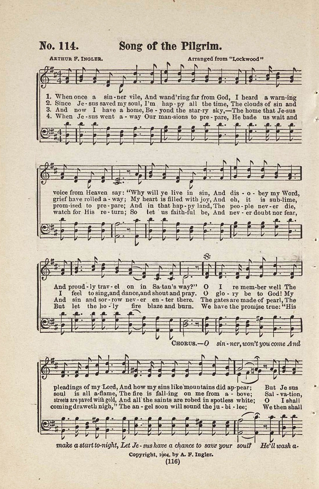 The Joy Bells of Canaan or Burning Bush Songs No. 2 page 114