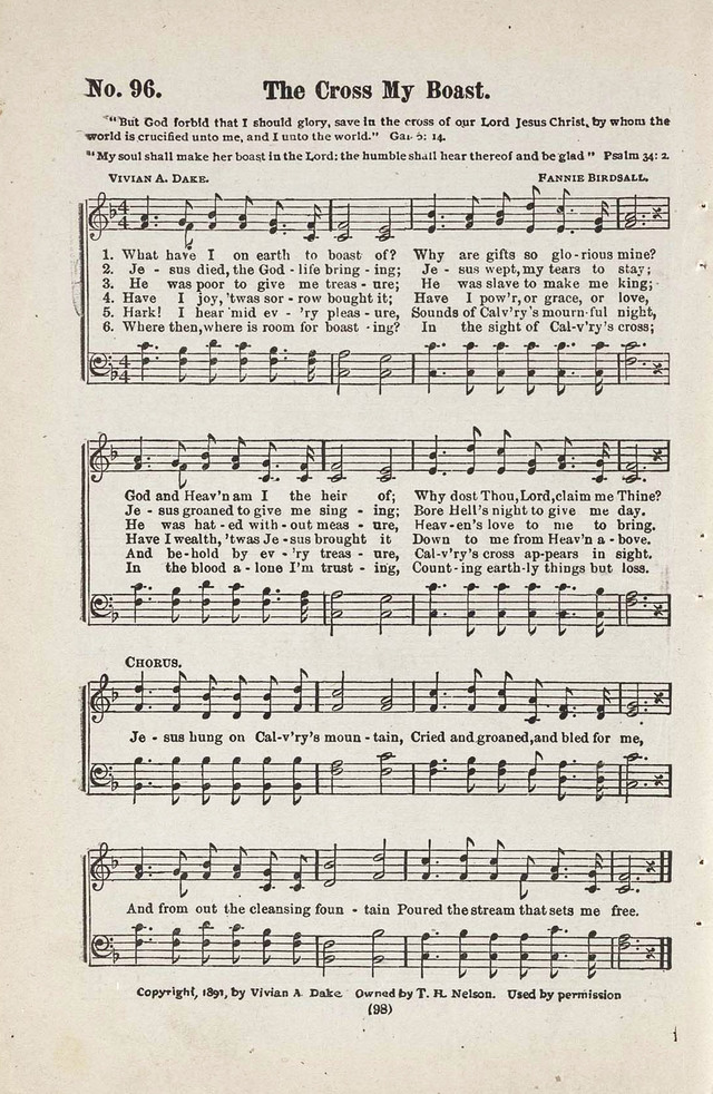 The Joy Bells of Canaan or Burning Bush Songs No. 2 page 96