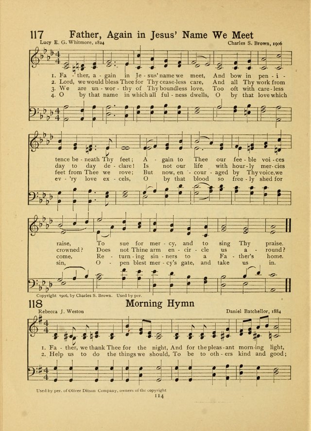 Junior Carols: a collection of sacred songs for Junior Societies, Sunday Schools, the Home Circle page 114