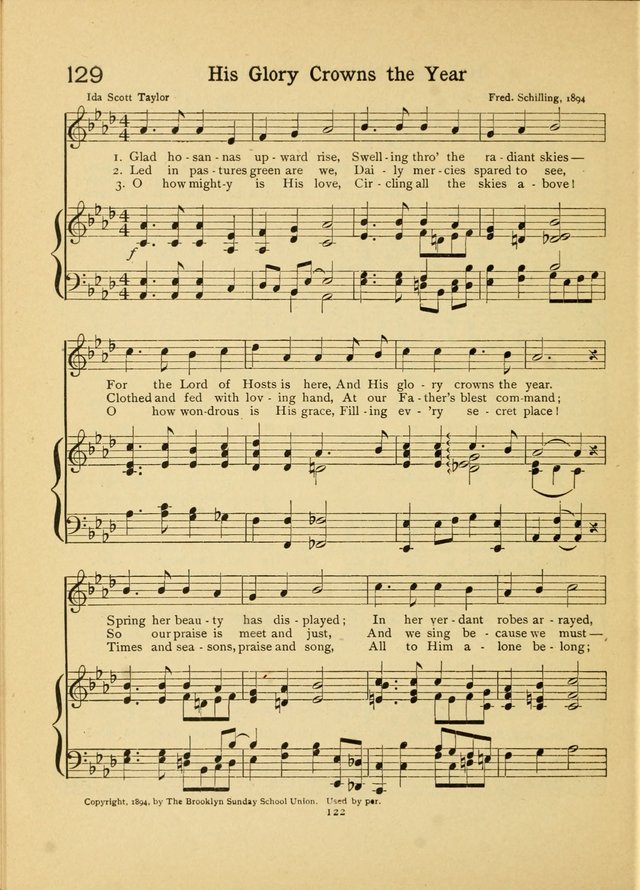 Junior Carols: a collection of sacred songs for Junior Societies, Sunday Schools, the Home Circle page 122