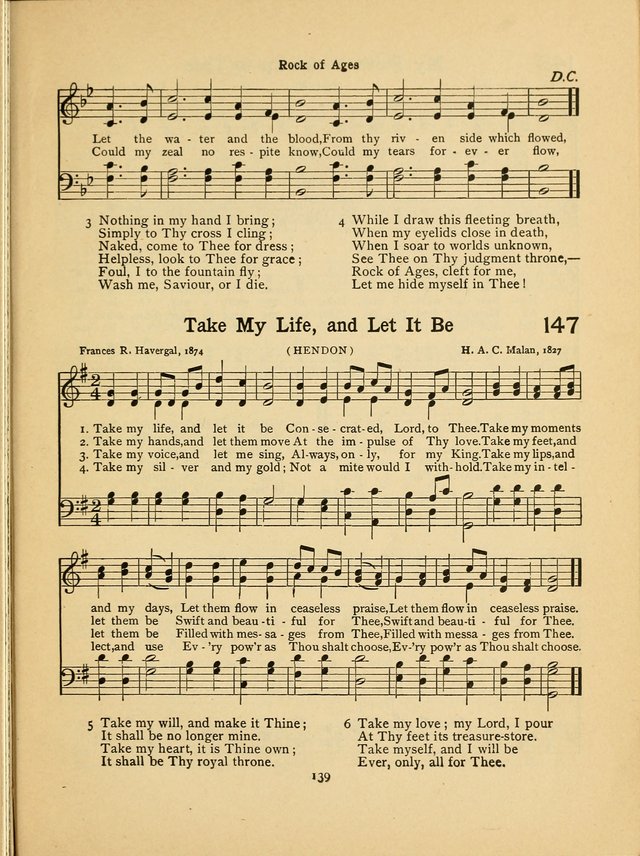 Junior Carols: a collection of sacred songs for Junior Societies, Sunday Schools, the Home Circle page 139