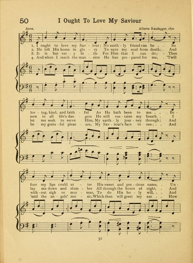 Junior Carols: a collection of sacred songs for Junior Societies, Sunday Schools, the Home Circle page 52