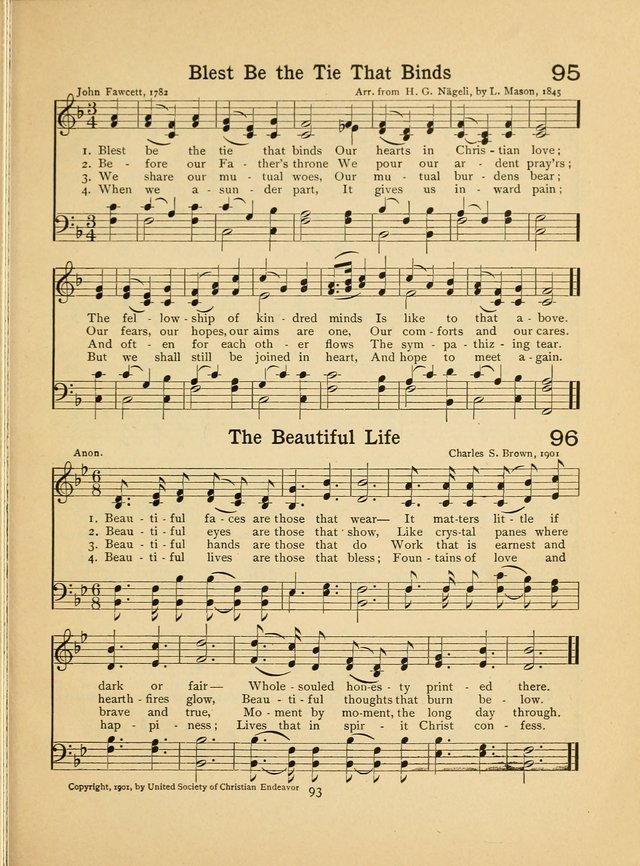Junior Carols: a collection of sacred songs for Junior Societies, Sunday Schools, the Home Circle page 93