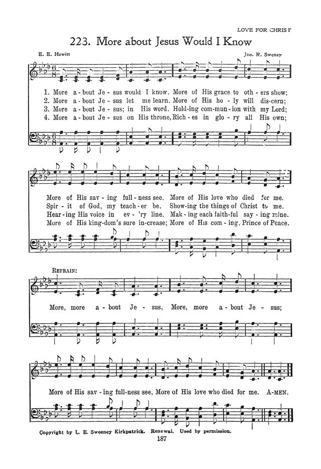 The Junior Hymnal, Containing Sunday School and Luther League Liturgy and Hymns for the Sunday School page 187