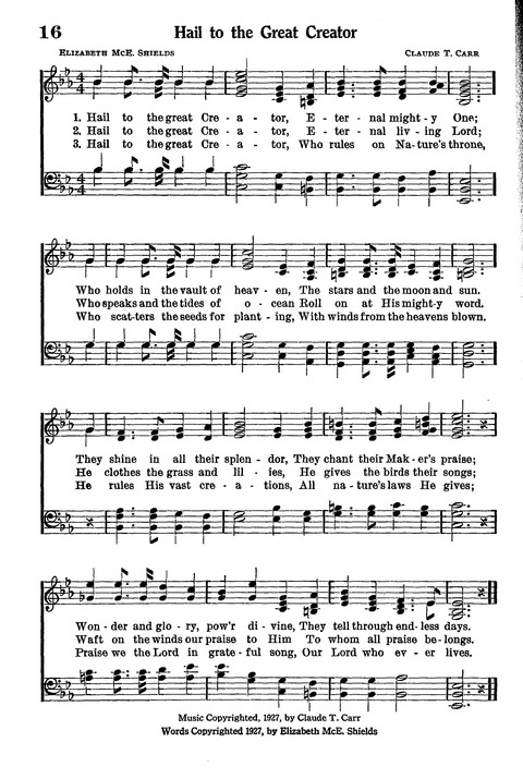 Junior Hymns and Songs: for use in Church School, Sunday Session, Week Day Session, Vacation Session, Junior Societies (Judson Ed.) page 16
