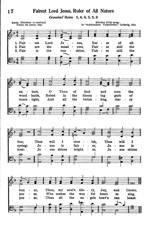 Junior Hymns and Songs: for use in Church School, Sunday Session, Week Day Session, Vacation Session, Junior Societies (Judson Ed.) page 17