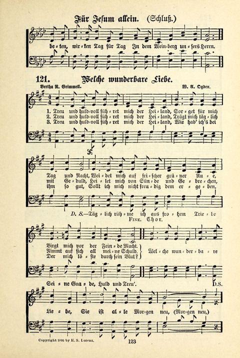 Jubel-Klänge: eine Sammlung geistlicher Lieder für Sonntagschulen und Jugendvereine page 123