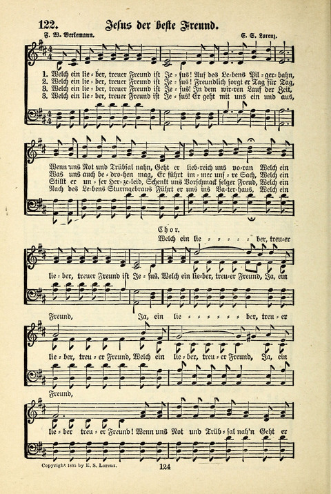 Jubel-Klänge: eine Sammlung geistlicher Lieder für Sonntagschulen und Jugendvereine page 124
