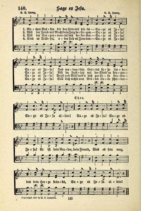 Jubel-Klänge: eine Sammlung geistlicher Lieder für Sonntagschulen und Jugendvereine page 142