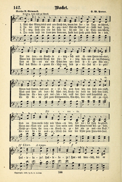 Jubel-Klänge: eine Sammlung geistlicher Lieder für Sonntagschulen und Jugendvereine page 144