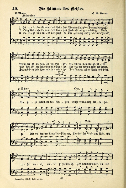 Jubel-Klänge: eine Sammlung geistlicher Lieder für Sonntagschulen und Jugendvereine page 42