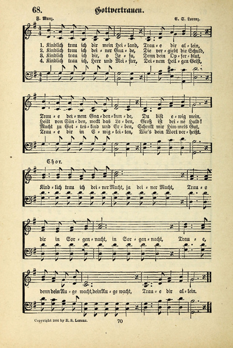 Jubel-Klänge: eine Sammlung geistlicher Lieder für Sonntagschulen und Jugendvereine page 70