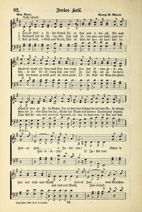 Jubel-Klänge: eine Sammlung geistlicher Lieder für Sonntagschulen und Jugendvereine page 84