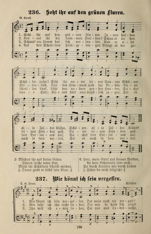 Jugendharfe: Liederbuch für Christliche Vereine, Kirchenchöre, und Sonntagsschulen page 196
