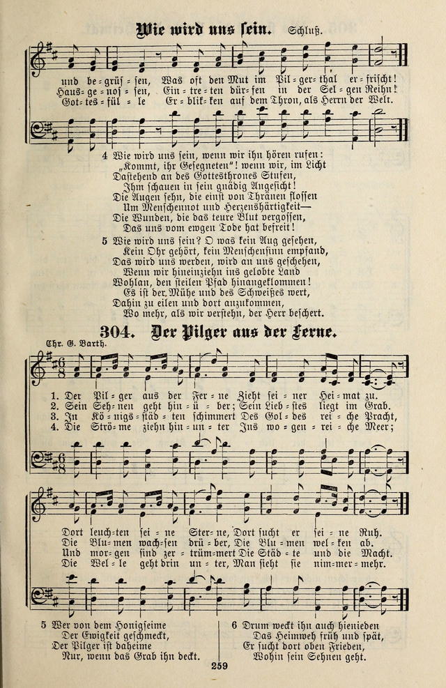Jugendharfe: Liederbuch für Christliche Vereine, Kirchenchöre, und Sonntagsschulen page 259