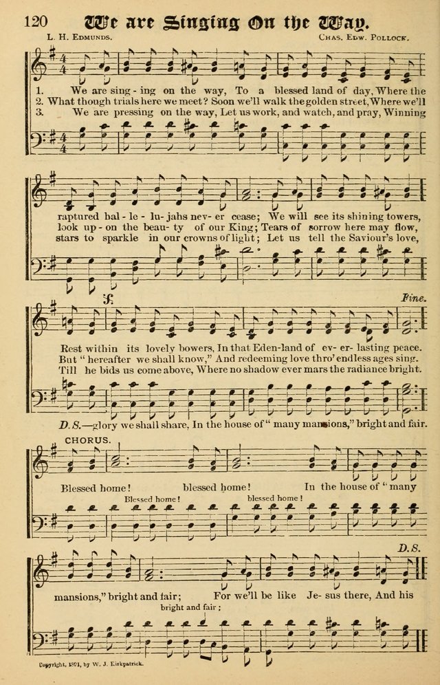 Junior Songs: a collection of sacred hymns and songs; for use in meetings of junior societies, Sunday Schools, etc. page 120