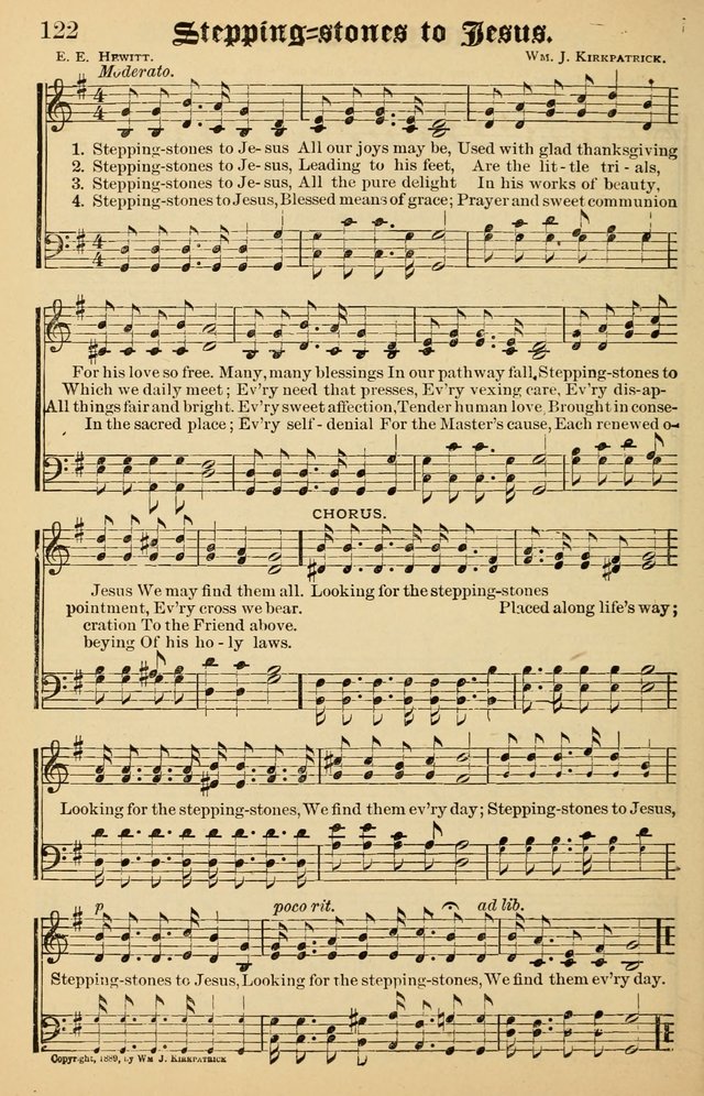 Junior Songs: a collection of sacred hymns and songs; for use in meetings of junior societies, Sunday Schools, etc. page 122