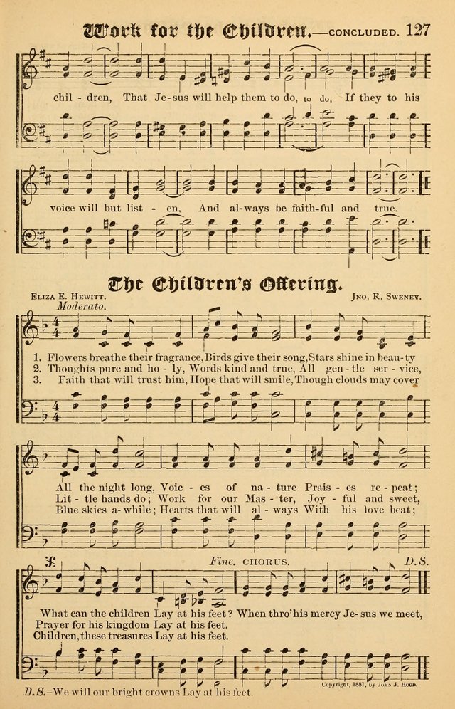 Junior Songs: a collection of sacred hymns and songs; for use in meetings of junior societies, Sunday Schools, etc. page 125