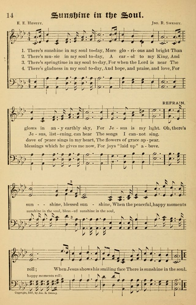 Junior Songs: a collection of sacred hymns and songs; for use in meetings of junior societies, Sunday Schools, etc. page 14