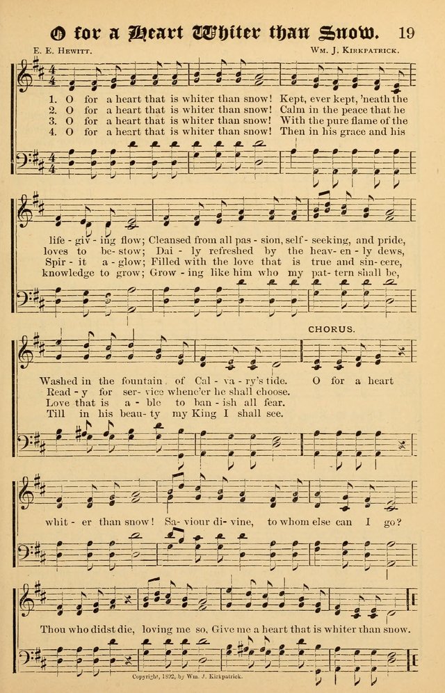 Junior Songs: a collection of sacred hymns and songs; for use in meetings of junior societies, Sunday Schools, etc. page 19