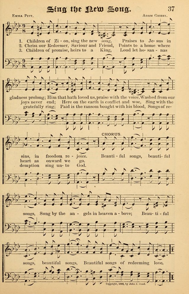 Junior Songs: a collection of sacred hymns and songs; for use in meetings of junior societies, Sunday Schools, etc. page 35